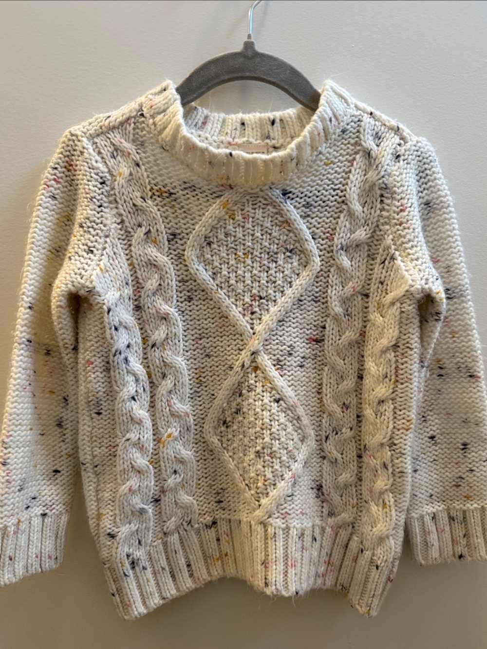 OshKosh B'gosh Toddler Cream Confetti Cable Knit Sweater Size 3T